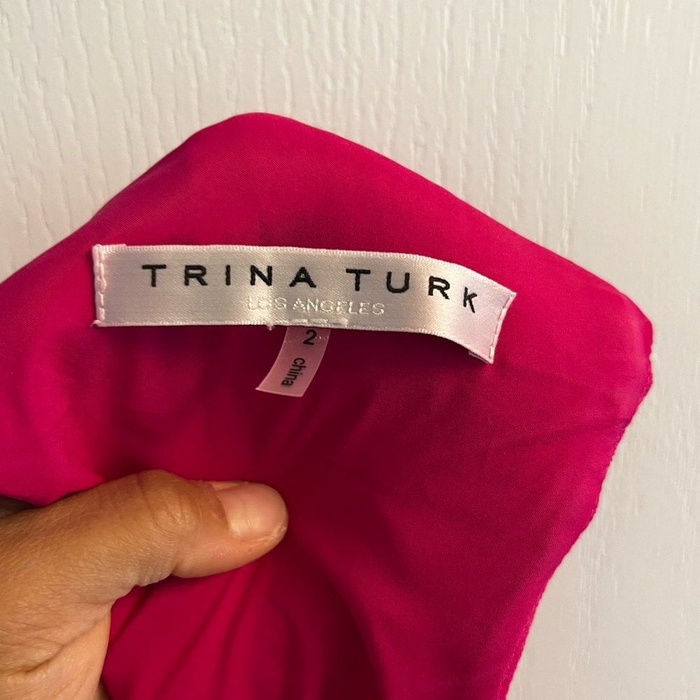 Trina Turk Fuchsia Pink Keyhole Back Drape Cocktail Dress